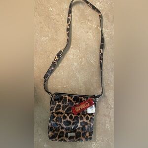 Carlos by Carlos Santana Leopard Print Crossbody Bag with clear phone pouch